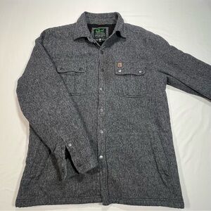 Hippytree Mens Large Surf & Stone Black Sherpa Lined Gray Button Up Jacket